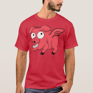 Camiseta Pig Wings Retro Ton Funny Flying Piglet CHURRASCO