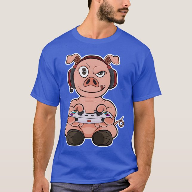 Camiseta Pig With Gaming Controller I Funny Gaming I Gamer  (Frente)