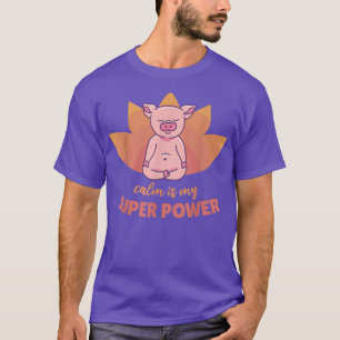 Camiseta Pig Yoga Cute Pigs Fazendo Esporte Calmo é meu sup