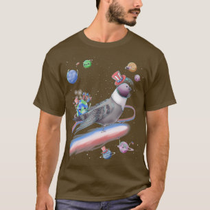 Camiseta Pigeon 4 de julho Partido do Espaço Americano de B