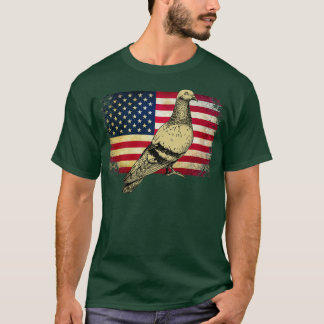 Camiseta Pigeon Bird 4° de julho Bandeira Americana