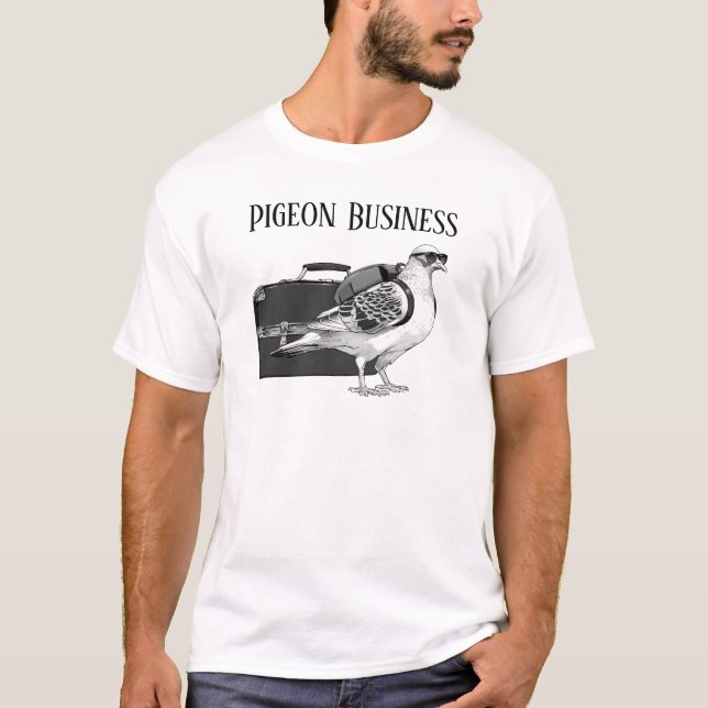 Camiseta Pigeon Business (Versão do Backpack) (Frente)