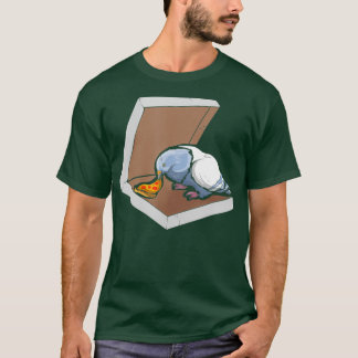 Camiseta Pigeon comendo pizza pássaro passarinho