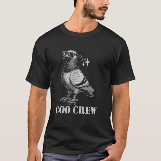 Camiseta Pigeon Coo Crew Graphic Bird Watchers Dad (Frente)