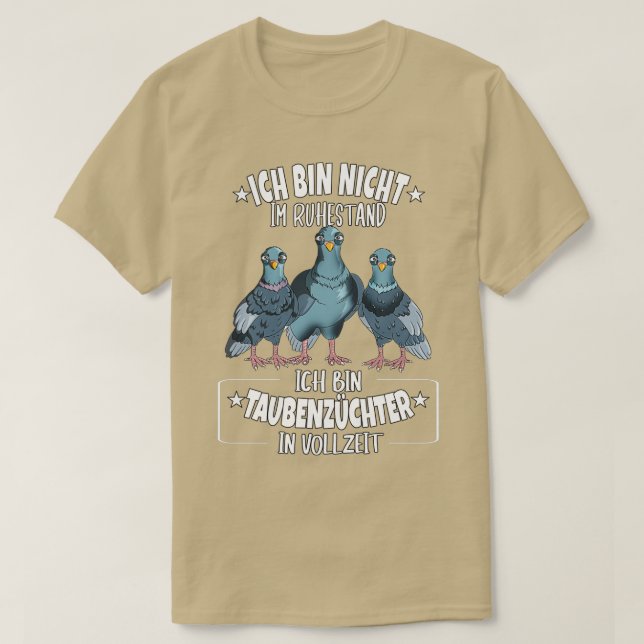 Camiseta Pigeon fininho em tempo integral, profissão a temp (Frente do Design)