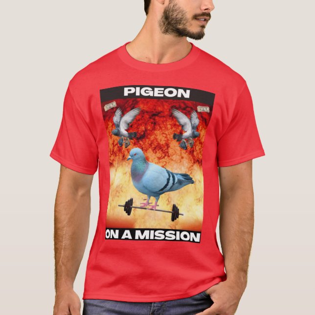 Camiseta Pigeon on a Mission funny (Frente)