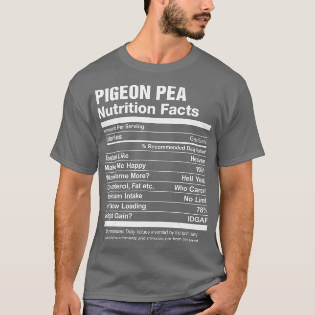 Camiseta Pigeon Pea Nutrition Fata Gráfico Engraçado (Frente)