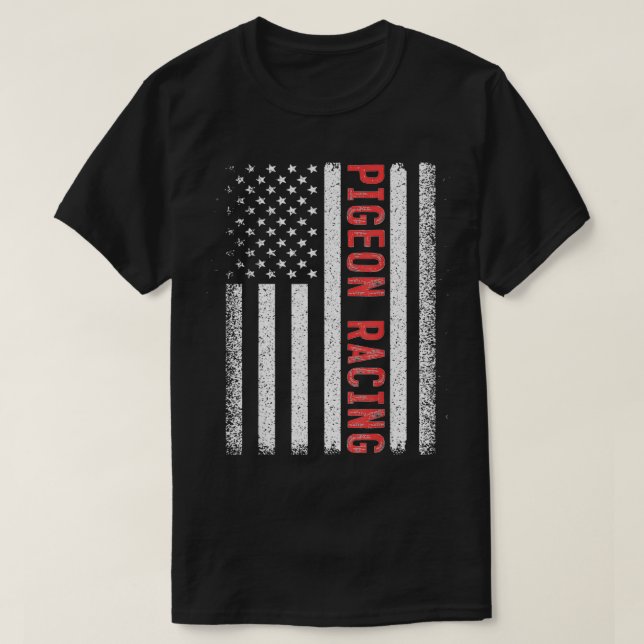 Camiseta Pigeon Racing American Flag July Breeder (Frente do Design)