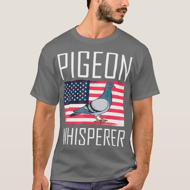 Camiseta Pigeon Whisperer - Bandeira Americana (Frente)