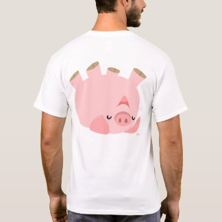 Camiseta Piggy está se divertindo com T-shirt (design atrás