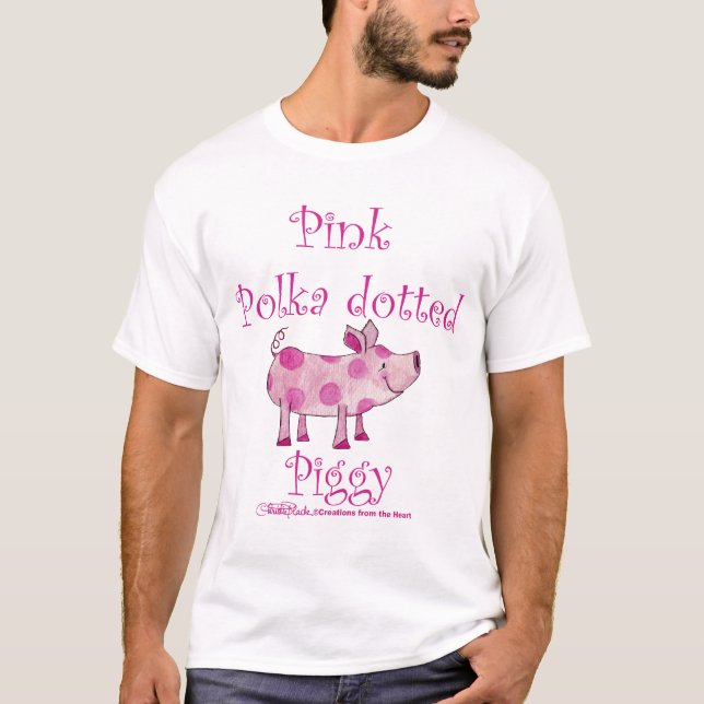 Camiseta Piggy Pontilhado Polka Rosa (Frente)