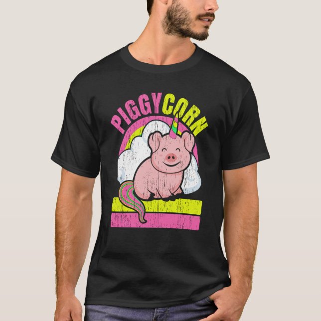 Camiseta Piggycorn Animal Pigger Farmer Unicorn Pig (Frente)