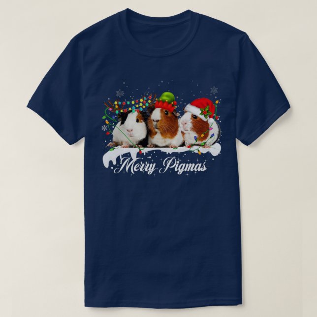Camiseta Pigmas da feliz 2022, Luz da Árvore de Natal engra (Frente do Design)