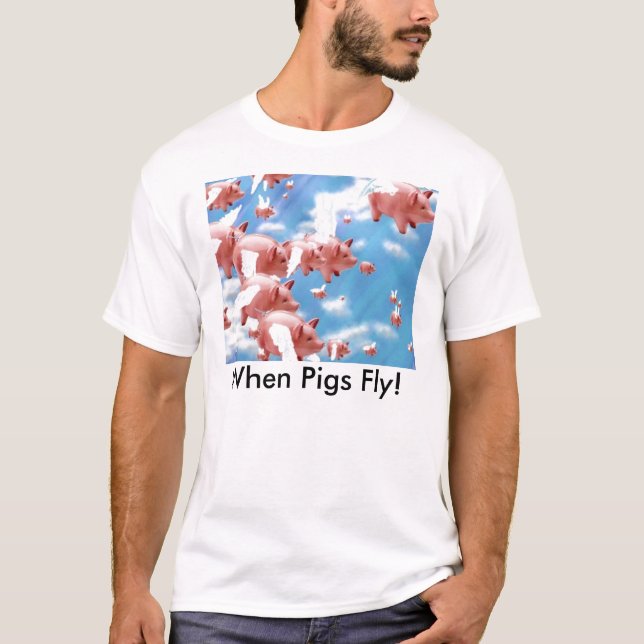 Camiseta pigs_fly, quando os porcos voarem! (Frente)