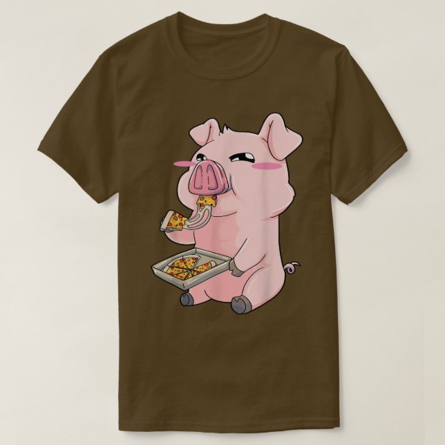 Camiseta Pigs Pizza Anime Kawaii Cute Gift 12952818 (Frente do Design)