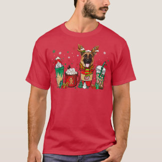 Camiseta Pijama de café de Natal, Cachorro-German shepherd