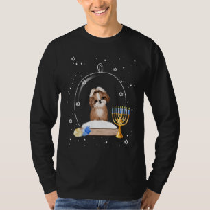 Camiseta Pijama de Hanukkah Shih Tzu Cachorro Globo de Neve