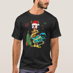Camiseta Pijama de Luzes de Natal de Rena de Natal de Frang