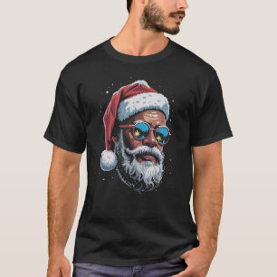 Camiseta Pijama de Natal Afro-Americano Xmas Papai Noel Afr