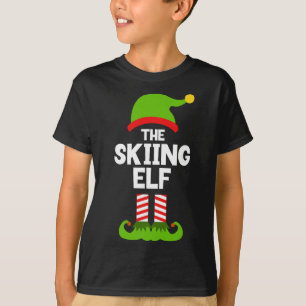 Camiseta Pijama de Natal Engraçado do Elfo Esquiador para F