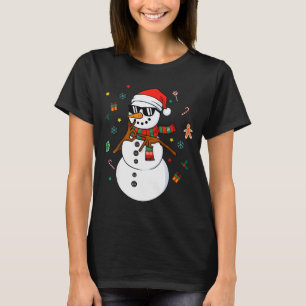 Camiseta Pijama de Natal Homem de Neve Seis Sete Meme 6 E 7
