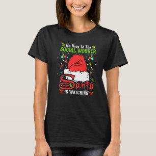 Camiseta Pijama de Natal Santa Seja Legal Com o Assistente