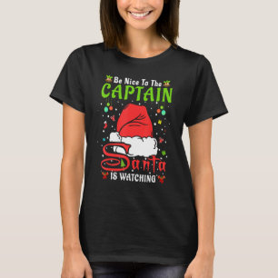 Camiseta Pijama de Natal Santa Seja Legal Com O Capitão Nat