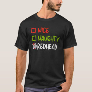Camiseta Pijama engraçado de Natal Legal Travesso Ruivo Nat