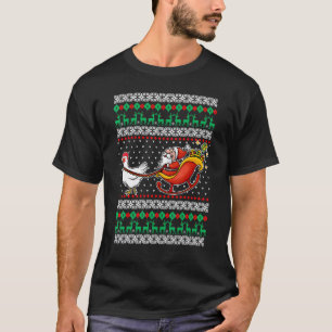 Camiseta Pijama Feio de Natal do Papai Noel Rena Galinha