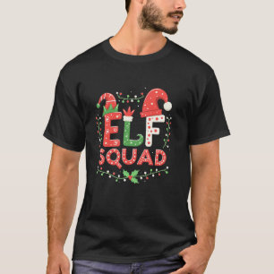 Camiseta Pijamas da Equipe Duende Natal Divertido Família D