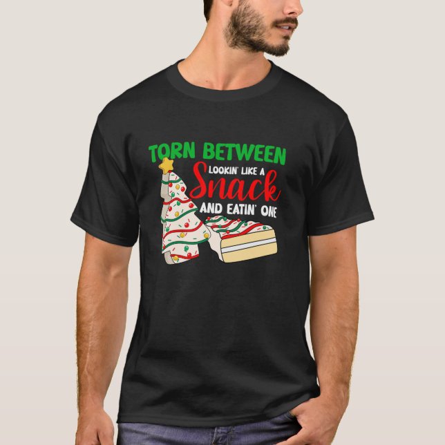 Camiseta Pijamas De Bolo De Árvore De Natal Despedaçadas En (Frente)
