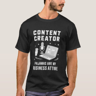 Camiseta Pijamas de criador de conteúdo são meu conteúdo de
