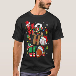 Camiseta Pijamas de Natal de Futebol Santa Vende Pé Ho Ho C