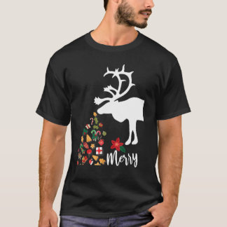 Camiseta Pijamas De Natal De Reindeer Para A Correspondênci