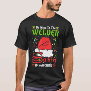 Camiseta Pijamas de Natal do Papai Noel Seja Simpático Com