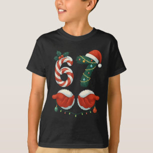 Camiseta Pijamas de Natal engraçados 67 Meme Papai Noel Mão