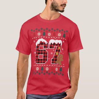 Camiseta Pijamas de Natal Engraçados 67 Si Seven Meme Brain