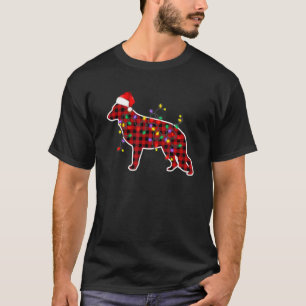 Camiseta Pijamas de Natal Família Plaid Vermelho Pastor Ale