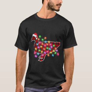 Camiseta Pijamas de Natal Plaid Buffalo Duck Luzes de Natal