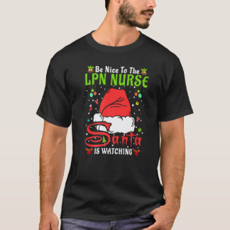 Camiseta Pijamas de Natal Santa Seja Legal com a Enfermeira