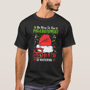 Camiseta Pijamas de Natal Santa Seja Legal Com o Flebotomis