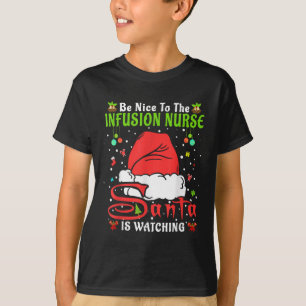Camiseta Pijamas de Natal Santa Seja Simpático Para a Enfer