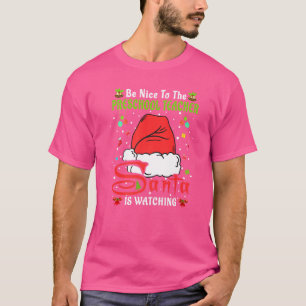 Camiseta Pijamas de Natal Seja Legal com a Professora de Pr