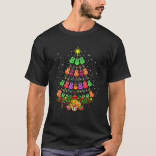 Camiseta Pijamas De Natal Ukulele Tree Para Crianças Menin