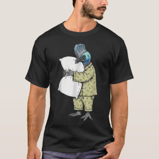 Camiseta Pijamas Engraçados de Cassowary Sonolento para Mul