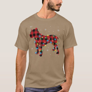 Camiseta Pijamas Red Buffalo Xadrez Pitbull Cachorros Amant