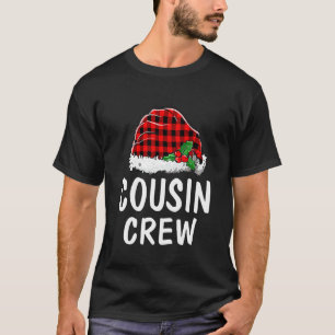 Camiseta Pijamas Vermelho Xadrez Natal Cousin Crew Santa