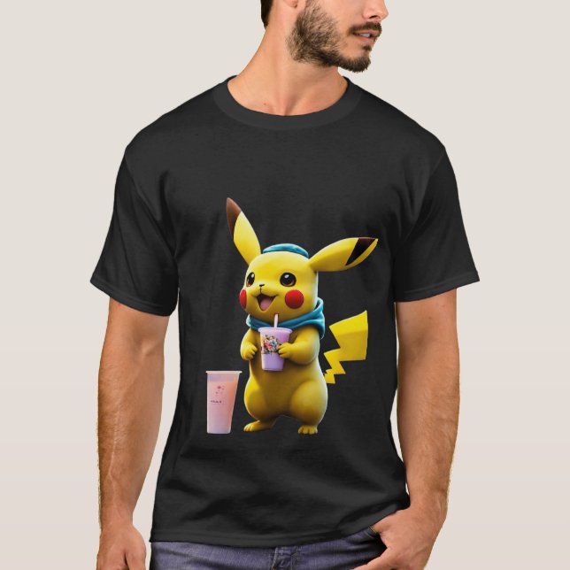 Camiseta Pika-Style: Tee Elétrica Vibes" (Frente)