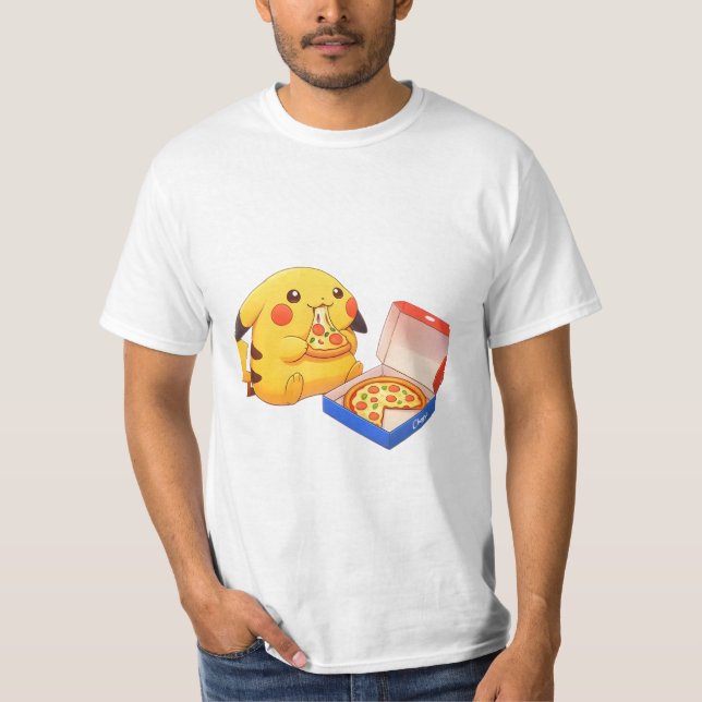 Camiseta Pikachu Amante de Pizza  (Frente)