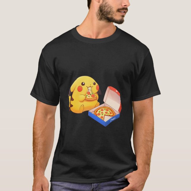 Camiseta Pikachu Amante de Pizza  (Frente)